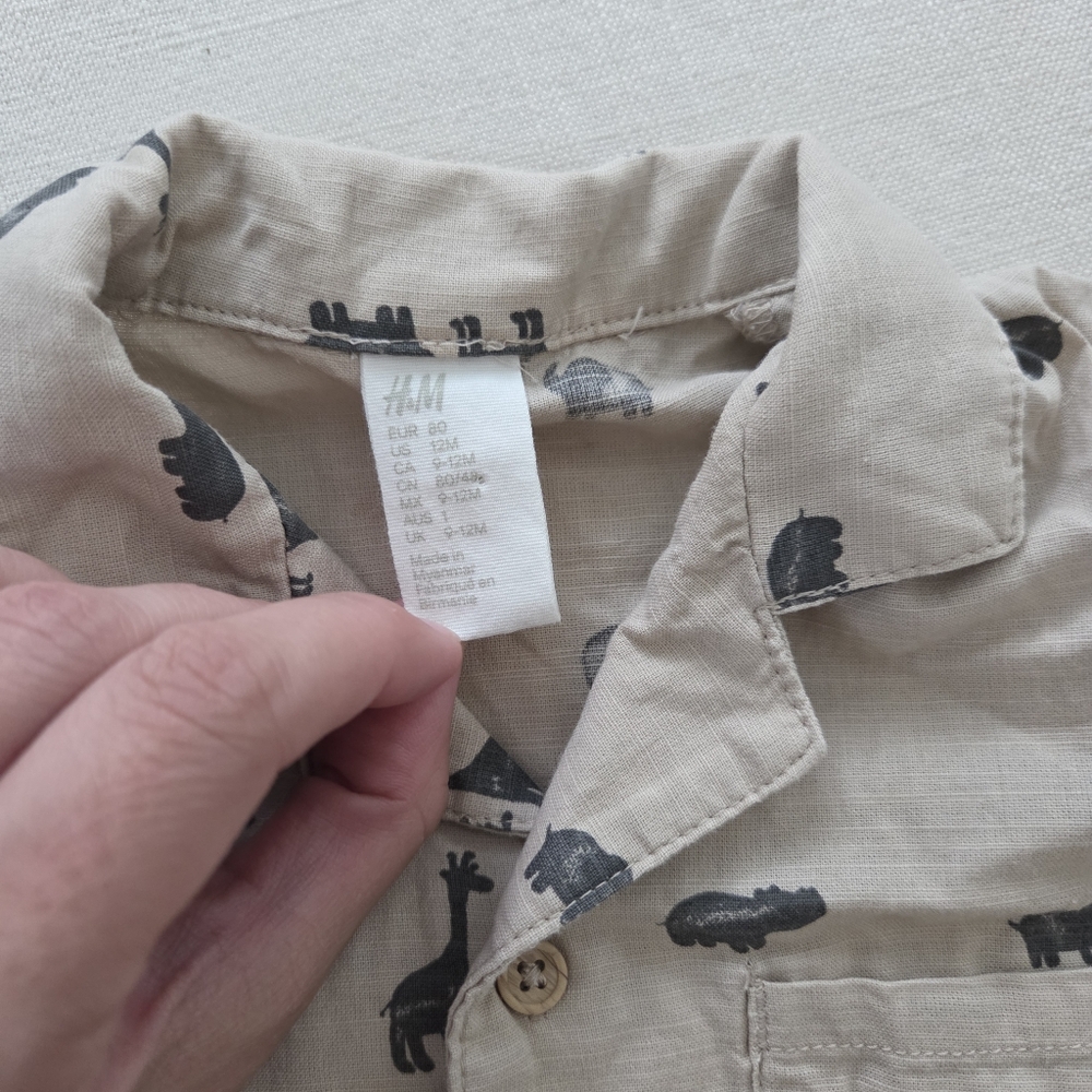 H&m Bundle Neutral Beige Baby Toddler Matching Outfit Set 12 Months - Picture 9 of 10